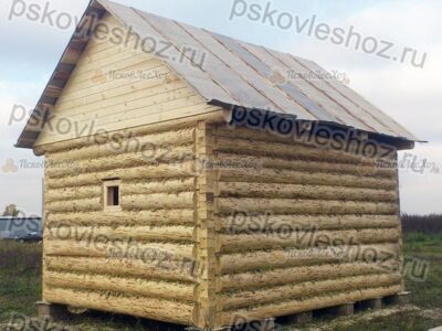 Сруб бани 4 на 5 с двускатной крышей